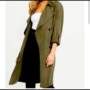 Dynamite Long Coat with Slit